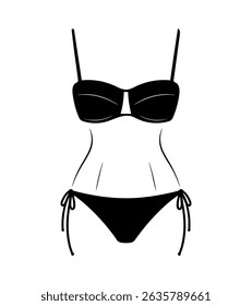 Bikini icon in outline style, vector illustration. Editable stroke. stock illustration.eps