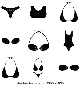 bikini icon set