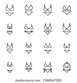 Bikini icon set vector illustration