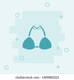 Bikini Icon. Simple icon, blue colored icon illustration. - Vector