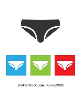 Bikini icon. Simple logo of bikini isolated on white background. Flat vector illustration.