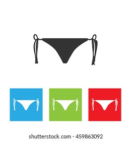 Bikini icon. Simple logo of bikini isolated on white background. Flat vector illustration.