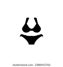 Bikini icon. Simple style clothe shop summer collection poster background symbol. Bikini brand logo design element. Bikini t-shirt printing. Vector for sticker.