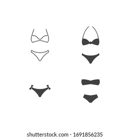 Bikini icon summer suit vector design
