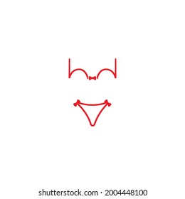 Bikini icon summer suit vector design