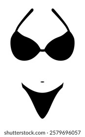 Bikini Icon. Swimsuits icon. Two piece bikini icon. Flat style vector illustration editable isolated design.