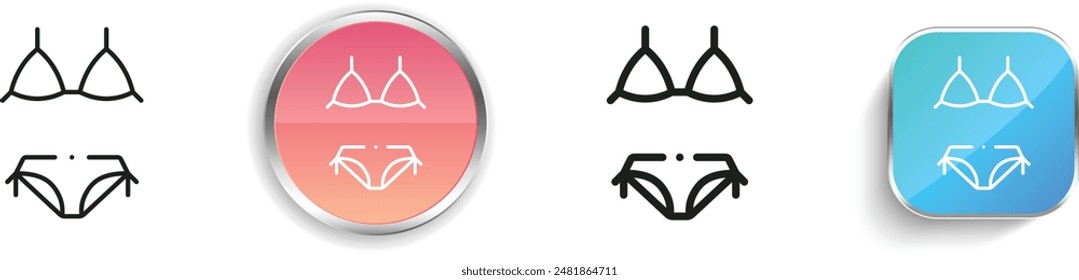 bikini icon. Thin Linear, Regular and Button Style Design Isolated On White Background