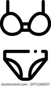 bikini icon. Thin Linear Style Design Isolated On White Background