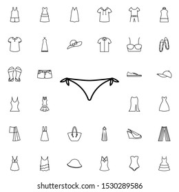 Bikini icon. Universal set of summer clothes for website design and development, app development