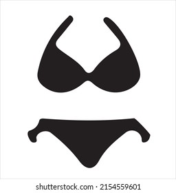 Bikini Icon Vector Black and White