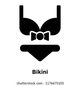 Bikini icon vector isolated on white background, logo concept of Bikini sign on transparent background, filled black symbol