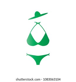 Bikini icon vector style beauty