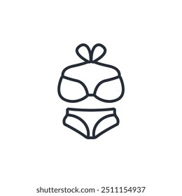 Icono de bikini. Vector. Movimiento editable. signo de estilo lineal para uso Diseño web, logotipo. Ilustración de símbolo.