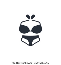 Bikini-Symbol. vector.Editable stroke.linear style Zeichen zur Verwendung Web-Design, logo.Symbol-Illustration.