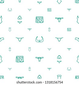 bikini icons pattern seamless white background. Included editable outline underwear with heart, bra, swimsuit, female underwear, panties with heart icons. bikini icons for web and mobile.