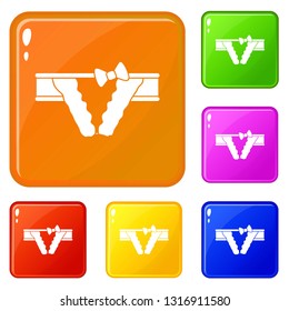Bikini icons set collection vector 6 color isolated on white background