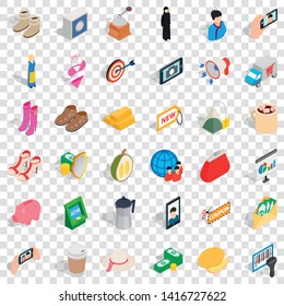 Bikini icons set. Isometric style of 36 bikini vector icons for web for any design