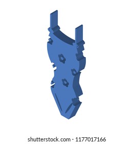 Bikini isometric left top view 3D icon