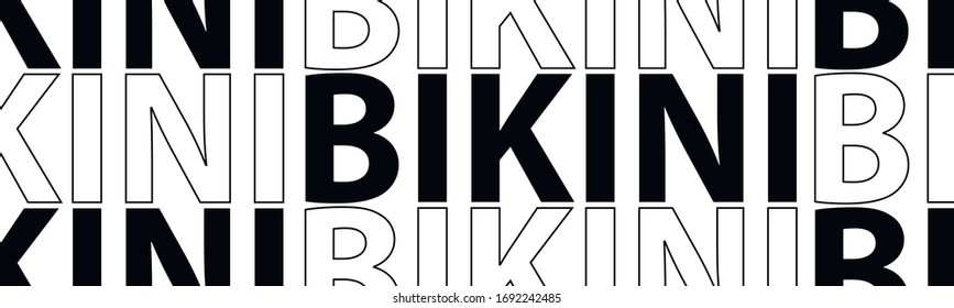 bikini lettering. The illustration is isolated on a white background. Can be used for banners and web design.