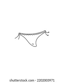 Bikini line art vector isolated on white background. coloring Page Isolated for Kids. for posters, wall art, tote bag, t-shirt print, sticker.