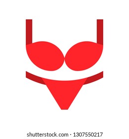 Bikini or Lingerie vector illustration, flat design icon