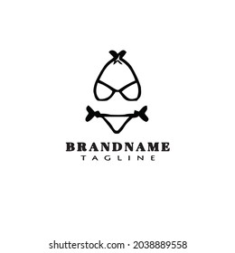 logotipo bikini icono de dibujos animados plantilla de diseño negro vector moderno lindo