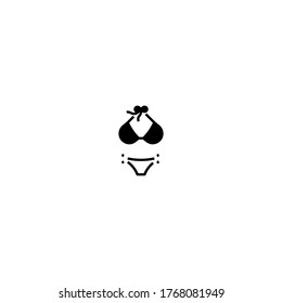 diseño de iconos con logotipo bikini con estilo de línea simple