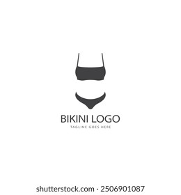 Bikini-Logo, Vektorvorlage. Badeanzug Logo Design Vektor