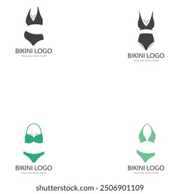 bikini logo vector template. swimsuit logo design vector