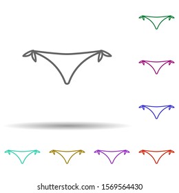 Bikini in multi color style icon. Simple thin line, outline vector of summer clothes icons for ui and ux, website or mobile application