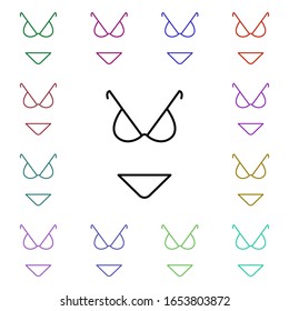 Bikini multi color style icon. Simple thin line, outline vector of summer icons for ui and ux, website or mobile application