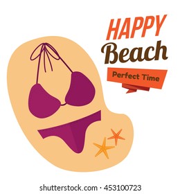 bikini on the beach. happy holiday. summer time