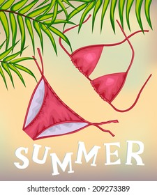 Bikini on the beach - Illustration