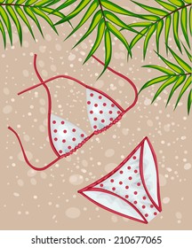 Bikini on the beach - Illustration