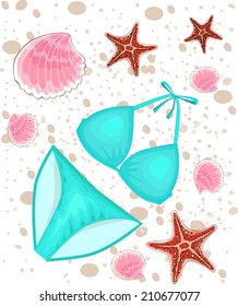 Bikini on the beach - Illustration