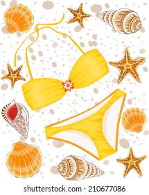 Bikini on the beach - Illustration