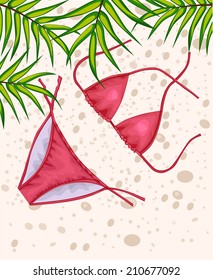 Bikini on the beach - Illustration
