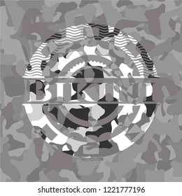 Bikini on grey camo texture