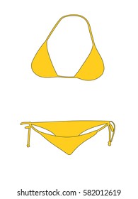 Bikini orange realistic vector illustration isolated