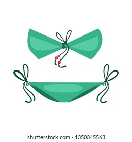 Bikini. Sexy swimsuit with strings. Vector illustration can be used for topics like beach, pool party, vacation, summertime