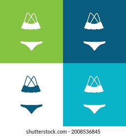 Bikini Shape Flat four color minimal icon set