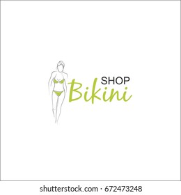 Bikini shop. Template for logo