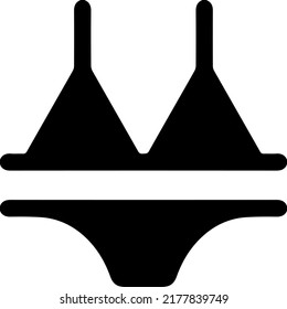 bikini sign symbol vector icon - black and white style