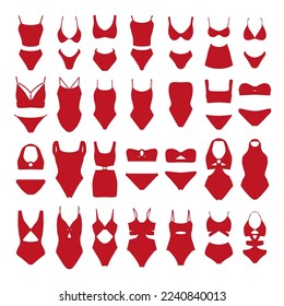 Bikini silhouette collection.Bikini silhouette set