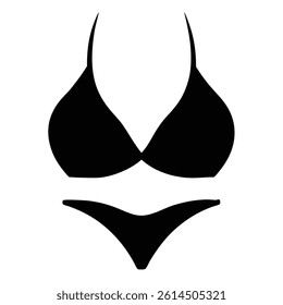 Bikini silhouette vector on a white background
