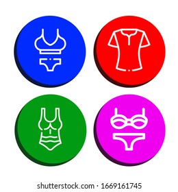 bikini einfache Symbole gesetzt. Enthält Symbole wie Bikini, Blouse, Swimsuit, kann für Web, Handy und Logo verwendet werden