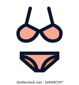 Bikini. Simple Vector Color Icon.