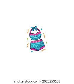 Bikini Sticker Icon Isolated On White Background