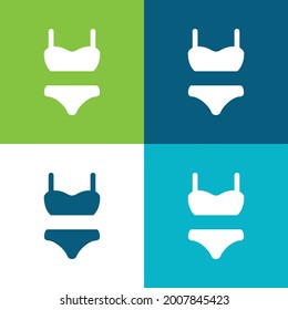 Bikini-Anzug Flat Vier Farbe minimale Icon-Set