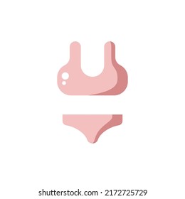 Bikini Suit Flat Icon - Summer Season Icon Vector Illustration